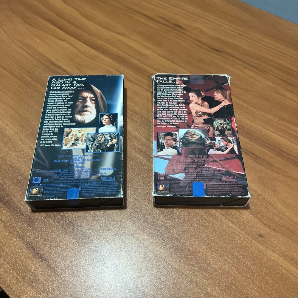 Star Wars and Return of the Jedi VHS Tapes